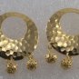 Vintage Pair Hammered Metal Filigree Ball Pendants
