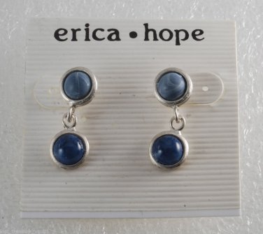 Erica Hope Blue Dot Dangle Earring Jewelry New on Card