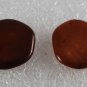 Vintage Flat Drilled Through Stone Chips Brown Tan Iridescent Bead Findings Pair