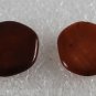 Vintage Flat Drilled Through Stone Chips Brown Tan Iridescent Bead Findings Pair