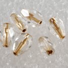 Vintage Clear Faceted 3D Teardrop Drilled Through Glass Bead Finding 6