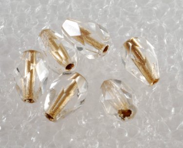 Vintage Clear Faceted 3D Teardrop Drilled Through Glass Bead Finding 6