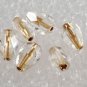 Vintage Clear Faceted 3D Teardrop Drilled Through Glass Bead Finding 6