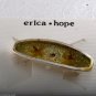 Designer Hair Barrette Erica Hope NOC Silver Tone Glitter Flower Yellow Enamel