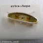 Designer Hair Barrette Erica Hope NOC Silver Tone Glitter Flower Yellow Enamel