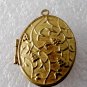 Vintage Oval Locket Raw Brass Vines 23x29mm Pendant Jewelry Making