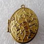 Vintage Oval Locket Raw Brass Vines 23x29mm Pendant Jewelry Making