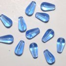 Vintage Drilled Through Teardrop Blue Glass Beads Jewelry Making