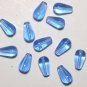 Vintage Drilled Through Teardrop Blue Glass Beads Jewelry Making