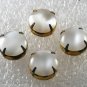Vintage Milky White Glass Bead Brass Prong Setting Bead Finding 4