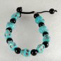 Blue Turquoise Color Howlite Stone Skull Adjustable Bracelet