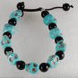 Blue Turquoise Color Howlite Stone Skull Adjustable Bracelet
