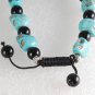 Blue Turquoise Color Howlite Stone Skull Adjustable Bracelet