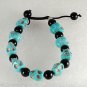 Blue Turquoise Color Howlite Stone Skull Adjustable Bracelet