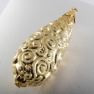 Vintage Gold Tone Metalized Plastic Swirly Pendant Jewelry Making