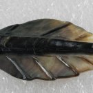 Vintage Carved Abalone Leaf Pendant Jewelry Making Accessory