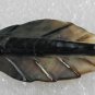 Vintage Carved Abalone Leaf Pendant Jewelry Making Accessory