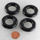Vintage Set of 4 PLastic Doughnut  Findings Black Jewelry Dress Making