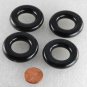 Vintage Set of 4 PLastic Doughnut Findings Black Jewelry Dress Making