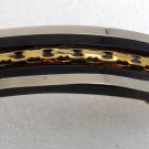 Vintage Hair Barrette Gold Tone Metal Plastic Black Edge Accessorie