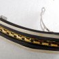 Vintage Hair Barrette Gold Tone Metal Plastic Black Edge Accessorie