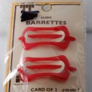 Vintage Tip Top Hair Slide Barrette Pair Red NOC Made in Hong Kong
