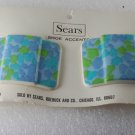 Vintage Sears Shoe Accents Shoe Clips Pair Blue Green High Center