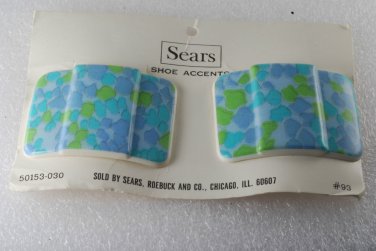 Vintage Sears Shoe Accents Shoe Clips Pair Blue Green High Center