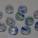 Vintage Clear Colorful Splattered Faceted Glass Beads