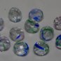 Vintage Clear Colorful Splattered Faceted Glass Beads