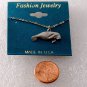 Vintage Made in USA Manatee Necklace Silver Metal New On Card Jewelry