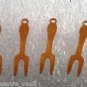 Vintage Set of 4 Serving Fork Copper STamping Pendant Jewelry Making