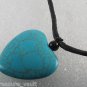 Beautiful Blue Dyed Howlite Heart Pendant Adjustable Necklace Jewelry