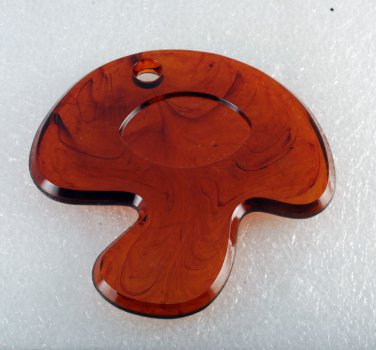 Vintage Brown Plastic Mushroom Tortoise Brown Large Pendant