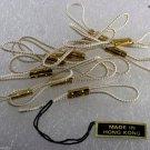 Vintage Elastic No Pull Lot of 6 White Gold Band Brass Center Split Bar Hair