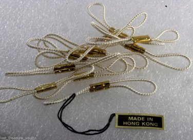 Vintage Elastic No Pull Lot of 6 White Gold Band Brass Center Split Bar Hair