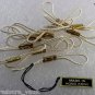 Vintage Elastic No Pull Lot of 6 White Gold Band Brass Center Split Bar Hair