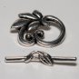 Vintage Silver Leaf Vine Toggle Clasp Jewelry Making