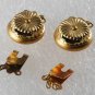 Vintage 3 STrand Pinch Clasp Gold Metal Jewelry Finding Pair