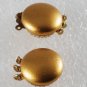 Vintage 3 STrand Pinch Clasp Gold Metal Jewelry Finding Pair