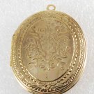 Vintage Gold Plated Decorative Metal Locket  made in Hong Kong 63mm x 44mm