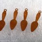 Vintage Set of 4 Cake SPatula Copper STamping Pendant Jewelry Making