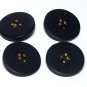 Vintage Black Gold Button Bead Finding Set of 4 Sewing
