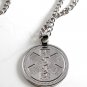 SILVER TONE MEDICAL ALERT NECKLACE JEWELRY 24" CHAIN LIFE SAVER