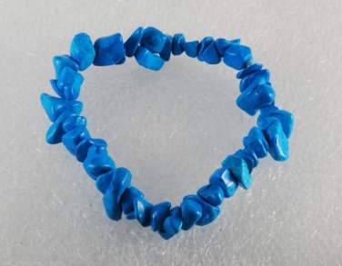 Gorgeous Blue Dyed Howlite Gem Stretchy Elastic Bracelet Jewelry