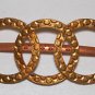 Vintage 60's Large Metal Circle Riviera Hair Barrette