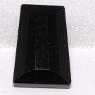 Vintage Trapezoid Black Faceted Glass Pendant Finding