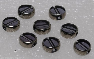 Vintage Purple Glass Silver Beveled Glass Beads 8