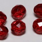 Vintage Glass Red Faceted Round Bead Findings 6