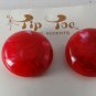 Vintage Pair SHoe Clips Red White Round Button Tip Toe